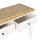 Console de table Hamptons Pin 2 tiroirs Blanc