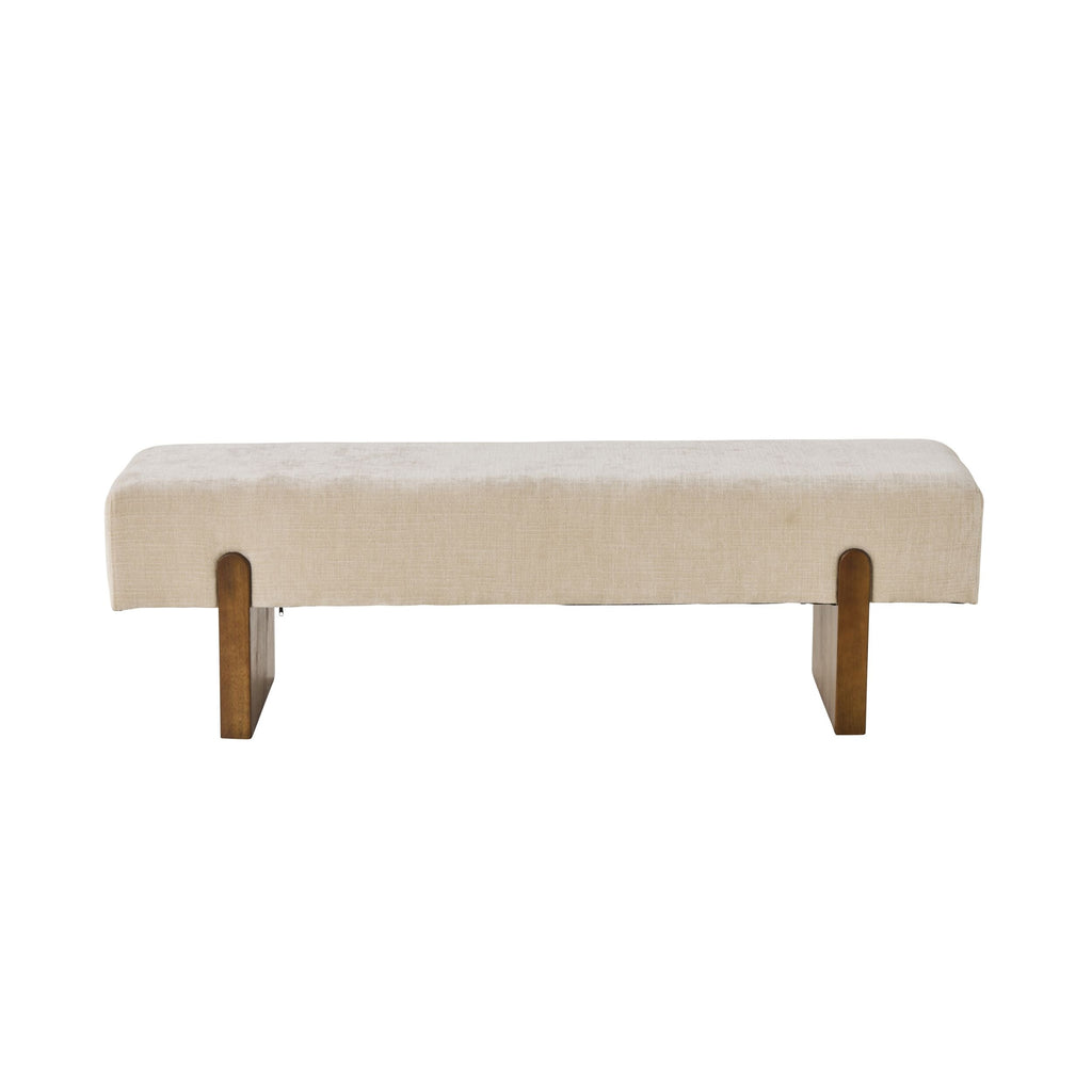 Textured Weave Upholstered Stool Parchment