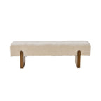 Tabouret rembourré en tissu texturé parchemin