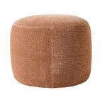Petit pouf rond en tissu rose poudré