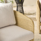 Fauteuil d'extérieur en résine tressée coloris sable