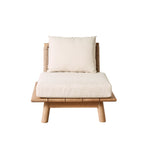 Fauteuil d'extérieur en bois d'acacia et corde, naturel