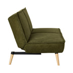 Canapé convertible clic-clac en tissu texturé vert olive