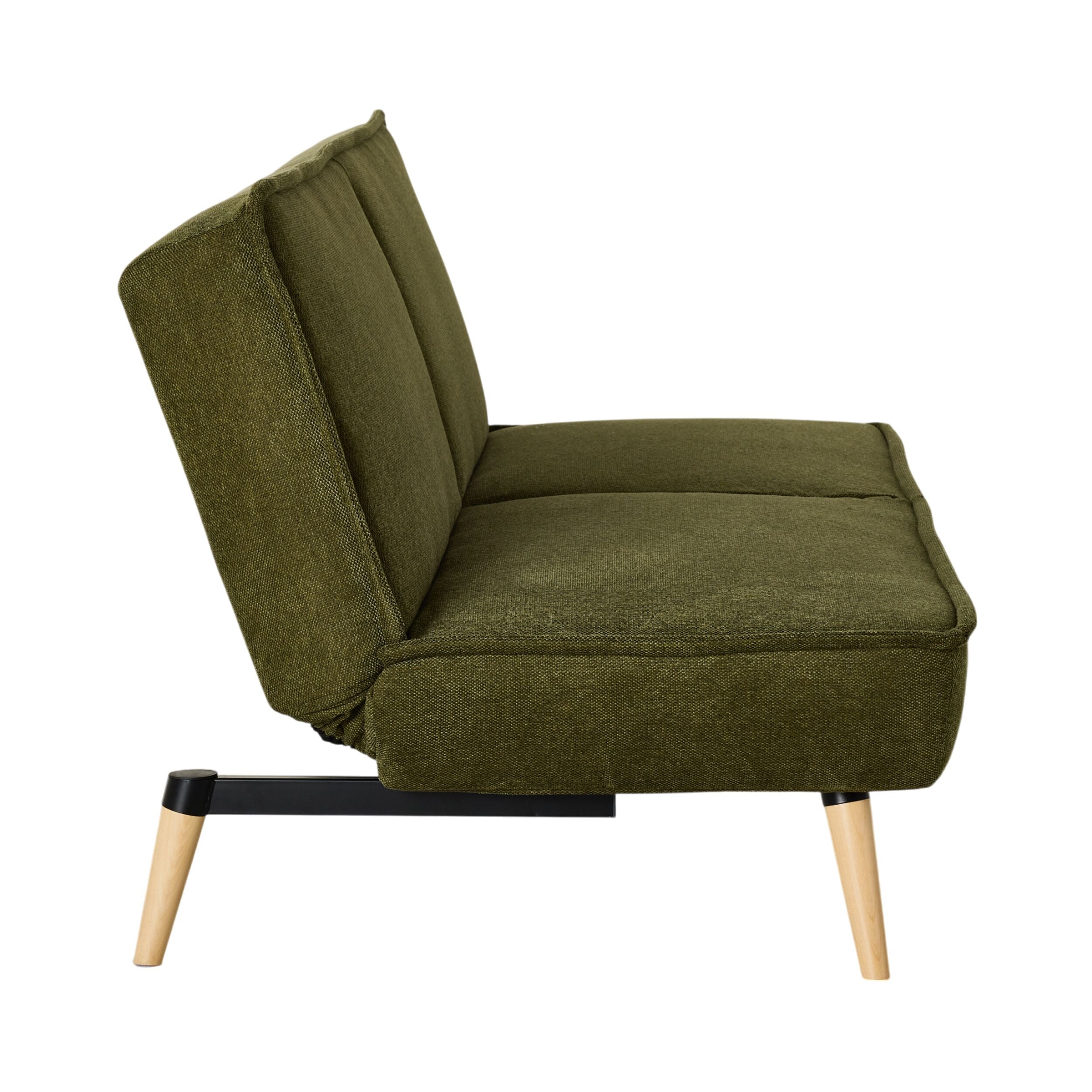 Click-Clack Sofa Bed Olive Green Textured Weave