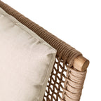 Fauteuil d'extérieur en bois d'acacia et corde, naturel