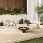 Brasero à bords ondulés en fer noir mat 78 cm