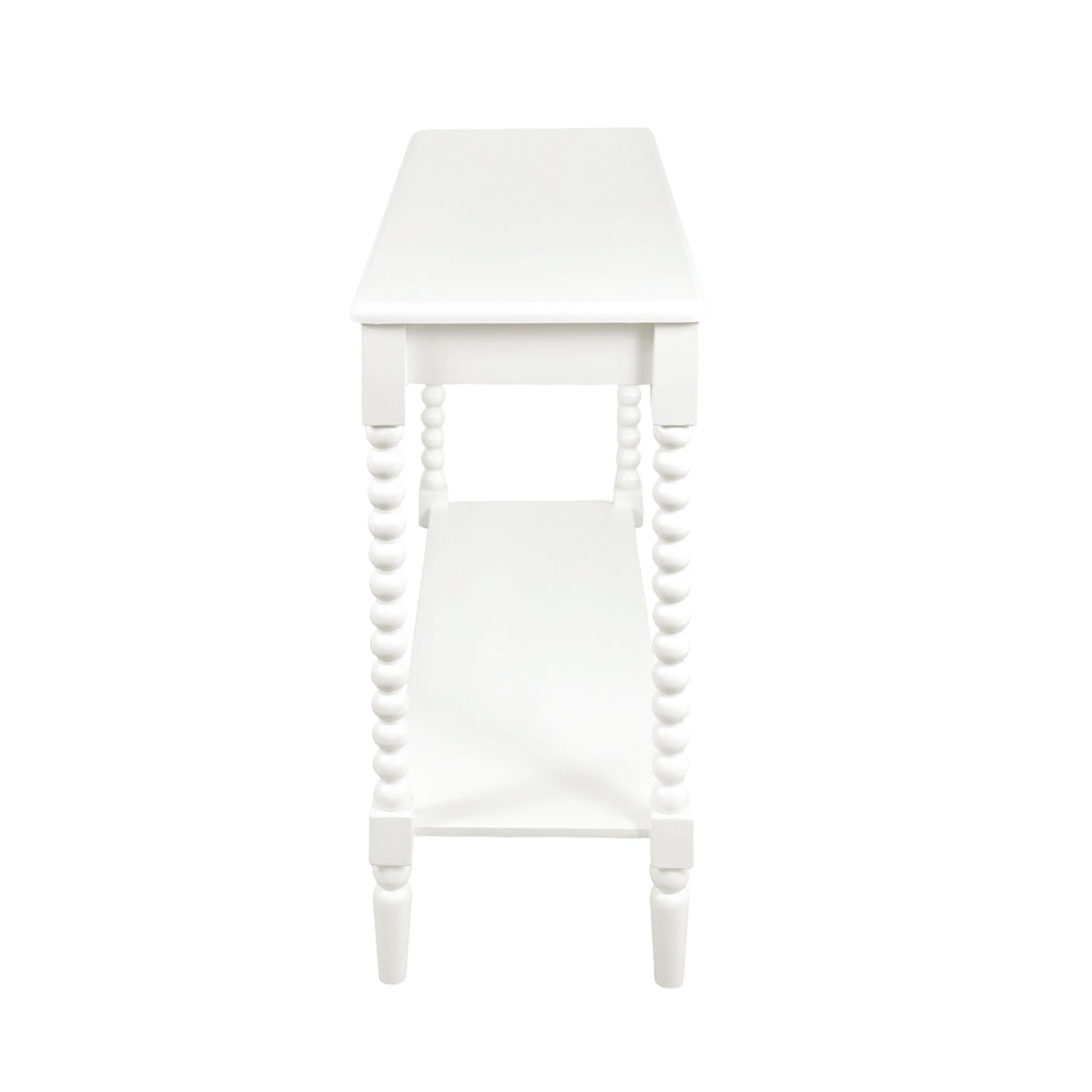 Bobbin-Turned Timber Console Table White