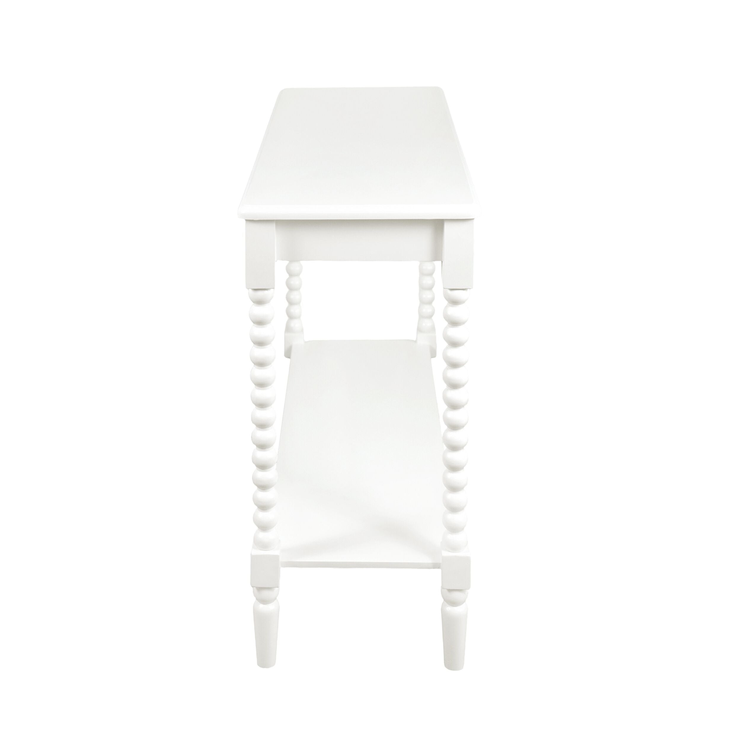 Bobbin-Turned Timber Console Table White