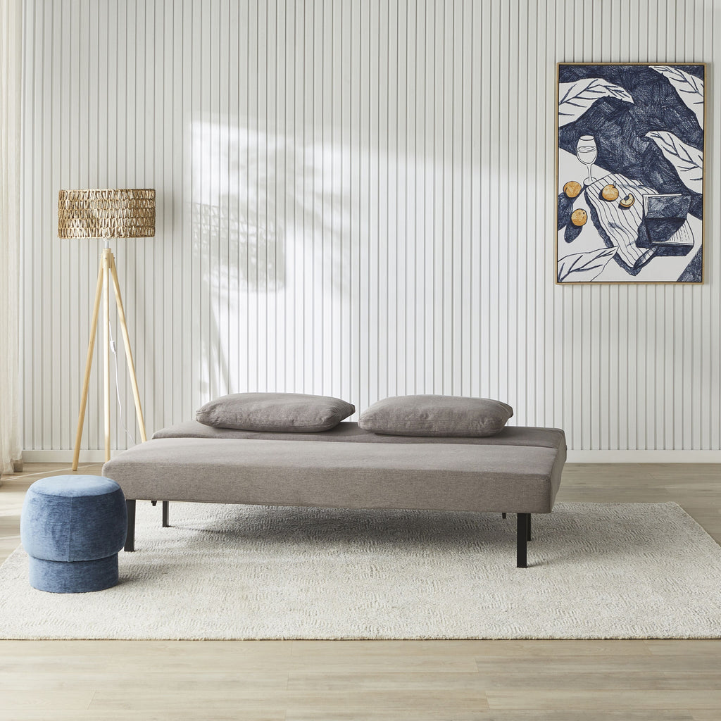 Flip-Down Sofa Bed Pebble Grey Polyester