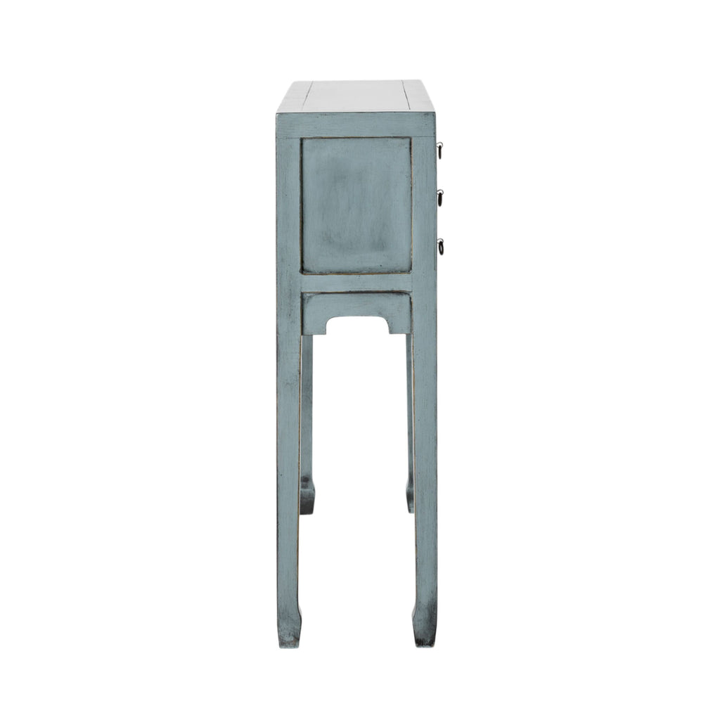 Chinese-Style Console 2 Door 6 Drawer Dove Grey