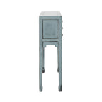 Console de style chinois, 2 portes, 6 tiroirs, gris tourterelle