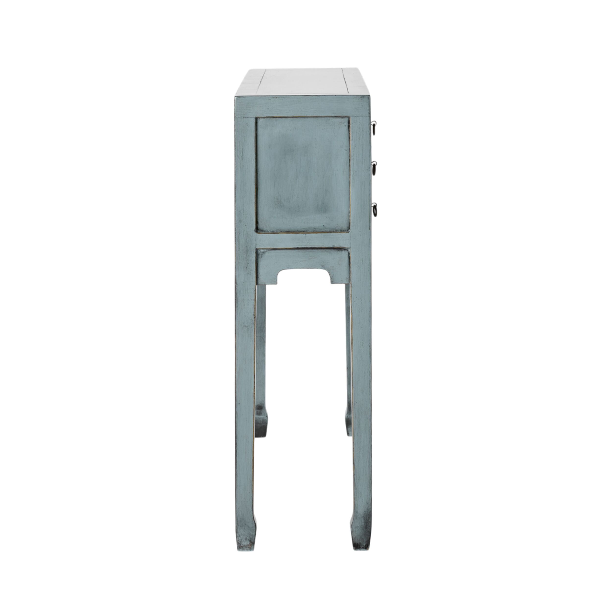 Chinese-Style Console 2 Door 6 Drawer Dove Grey