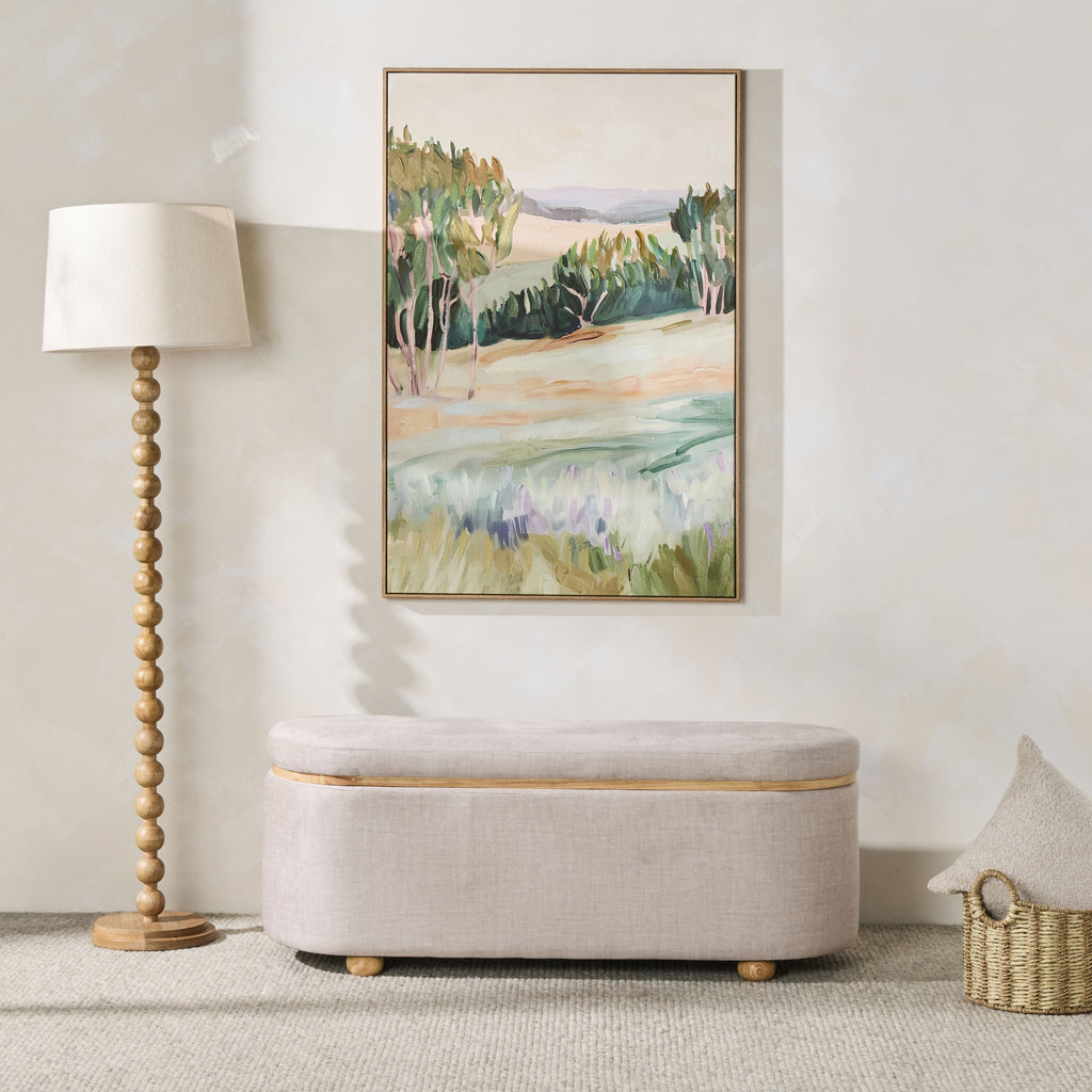 Textured Weave Storage Bench Pecan