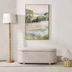 Banc de rangement en tissage texturé