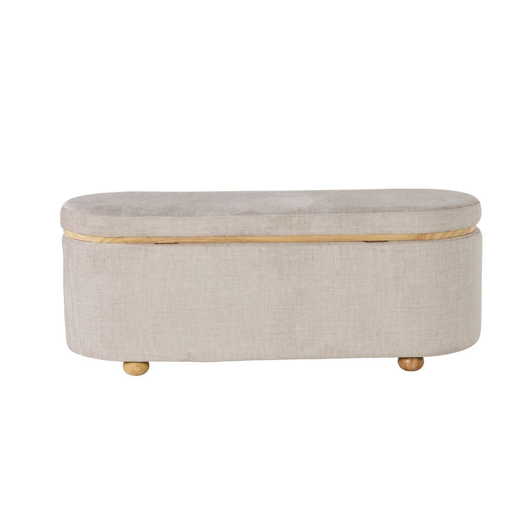 Textured Weave Storage Bench Pecan