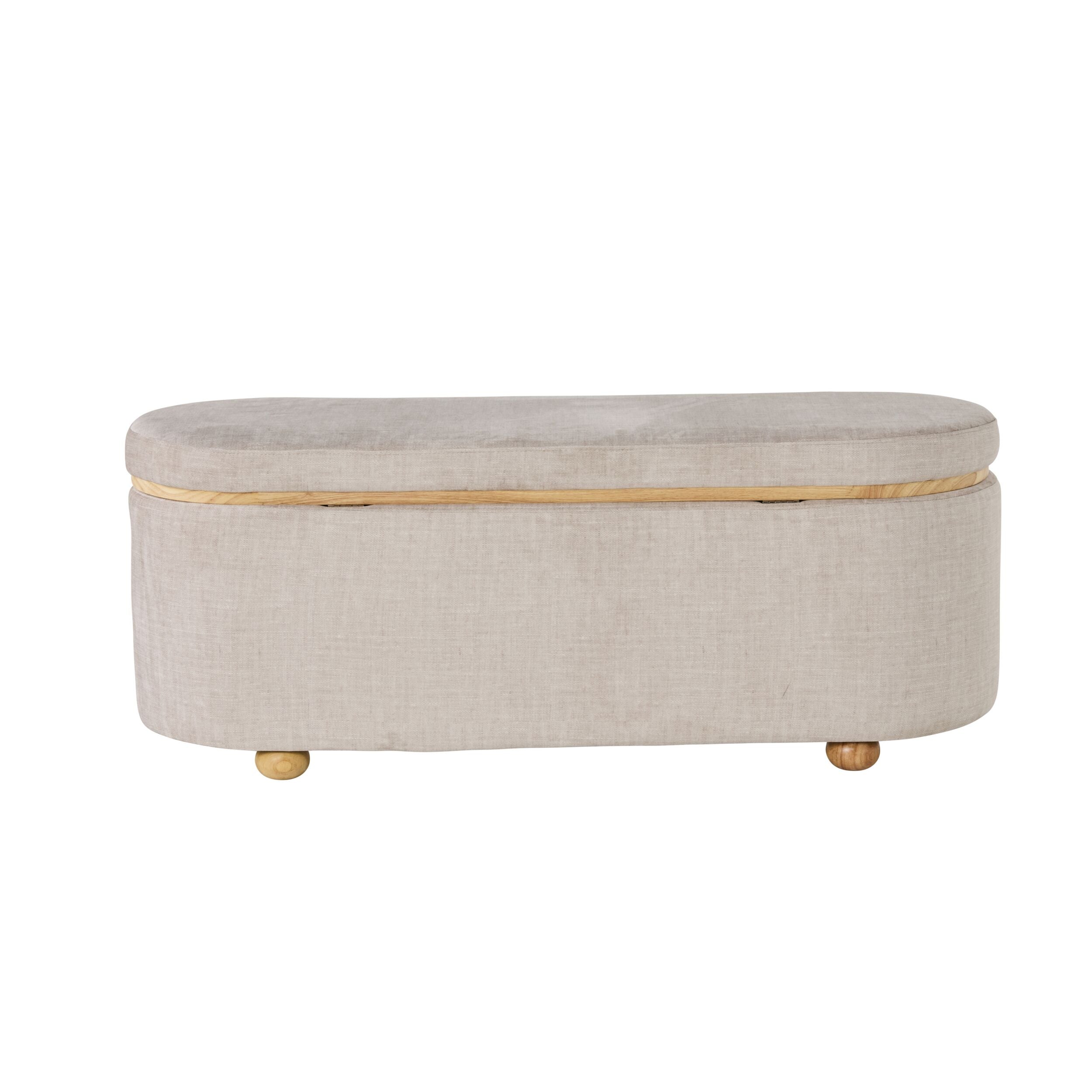 Textured Weave Storage Bench Pecan