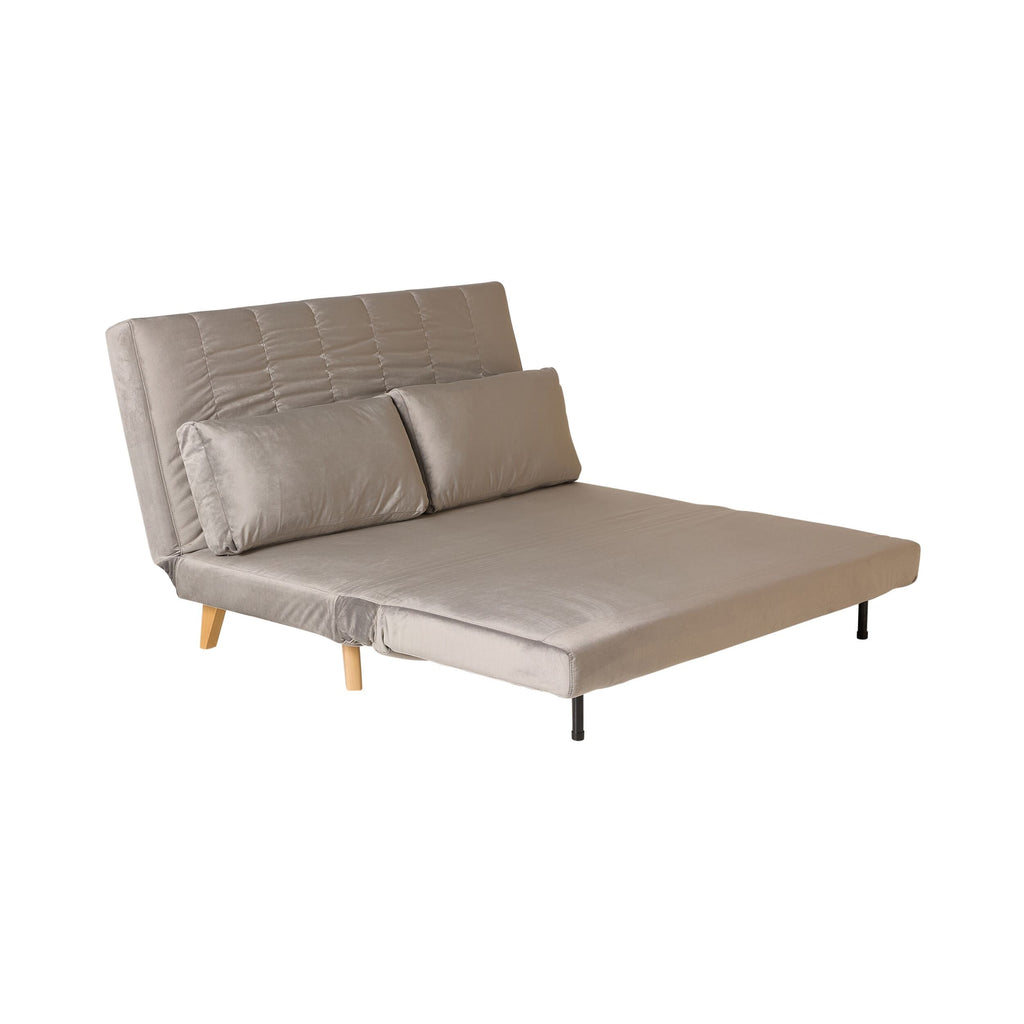 Velvet Double Sofa Bed Graphite