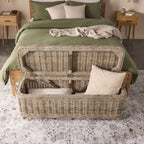 Coffre de rangement en rotin Kubu naturel 135 cm