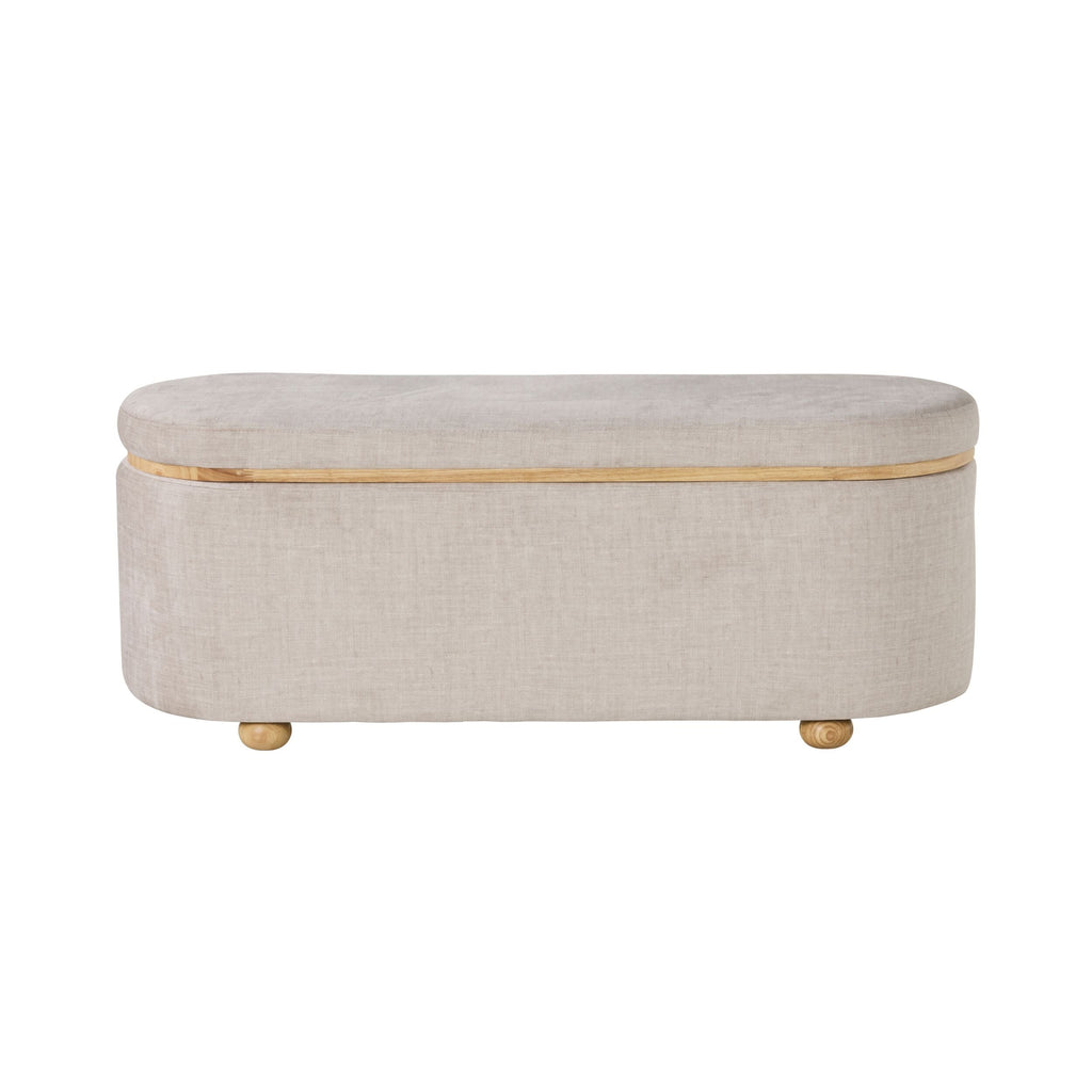 Textured Weave Storage Bench Pecan