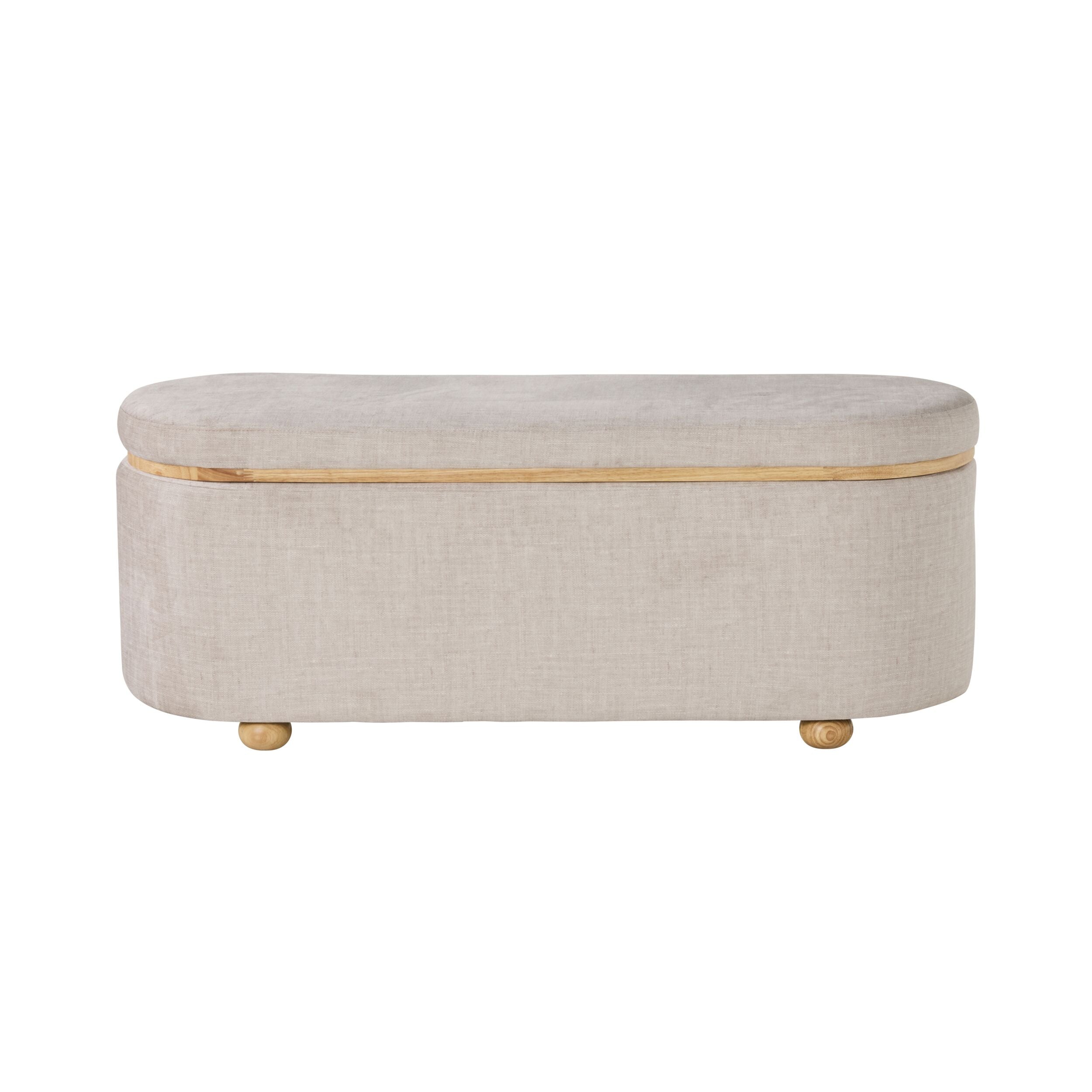 Textured Weave Storage Bench Pecan