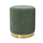Pouf rond en tissu vert mousse