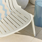 Chaise d'extérieur empilable en polypropylène blanc