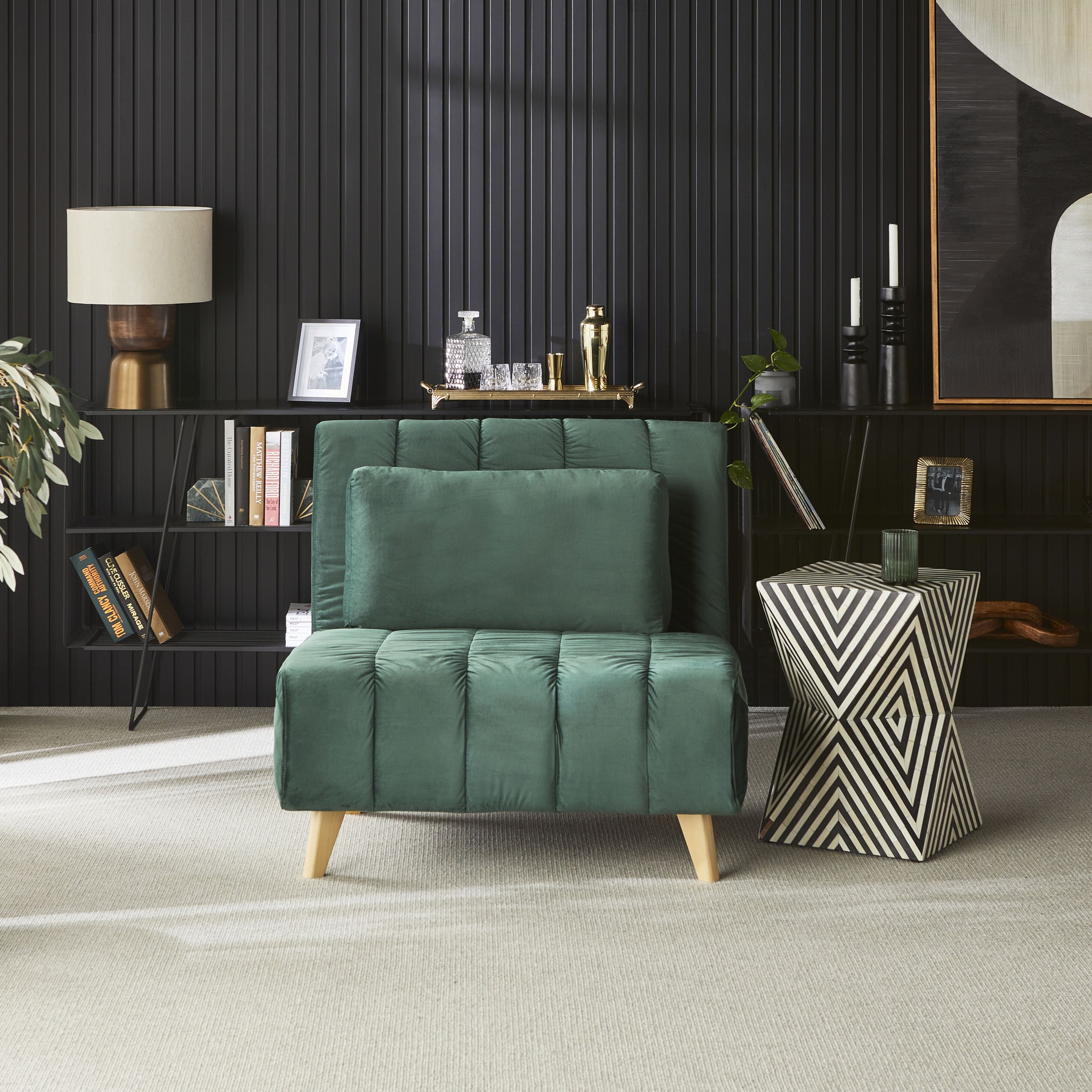 Stradbroke Single Sofa Bed Emerald Green