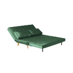 Canapé convertible deux places en velours vert émeraude