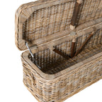 Coffre de rangement en rotin Kubu naturel 135 cm