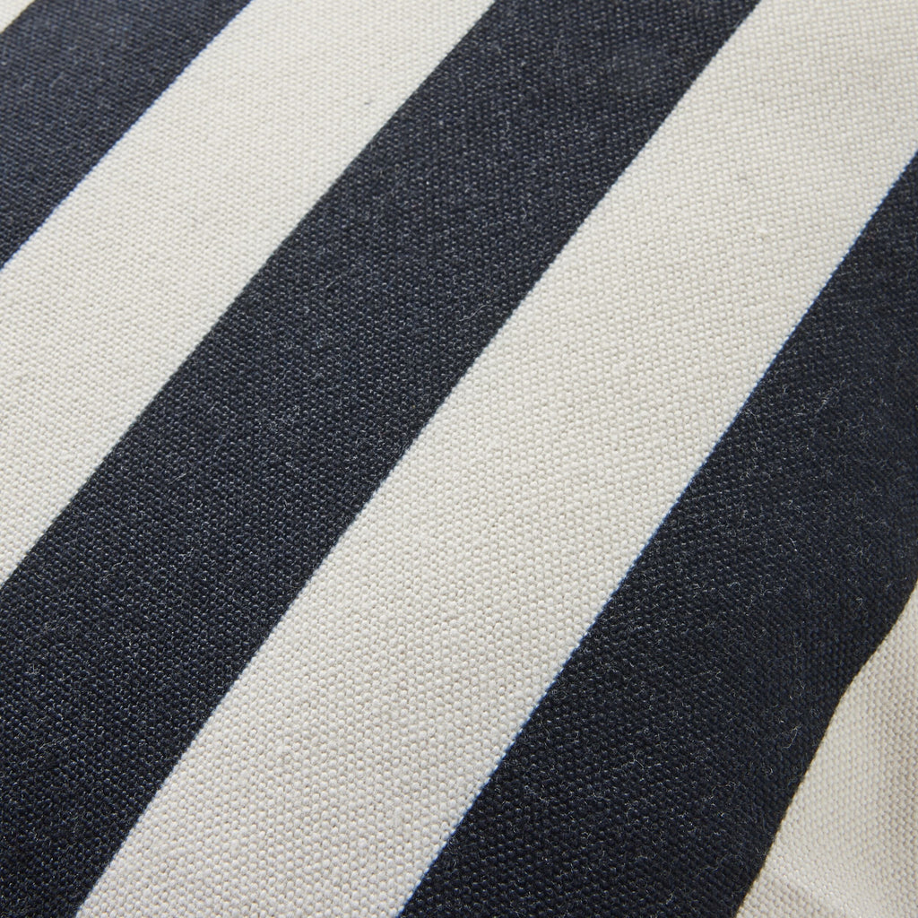 Scallop Edge Stripe Outdoor Cushion 45x45cm Black