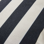 Coussin d'extérieur rayé à bord festonné 45x45cm Noir