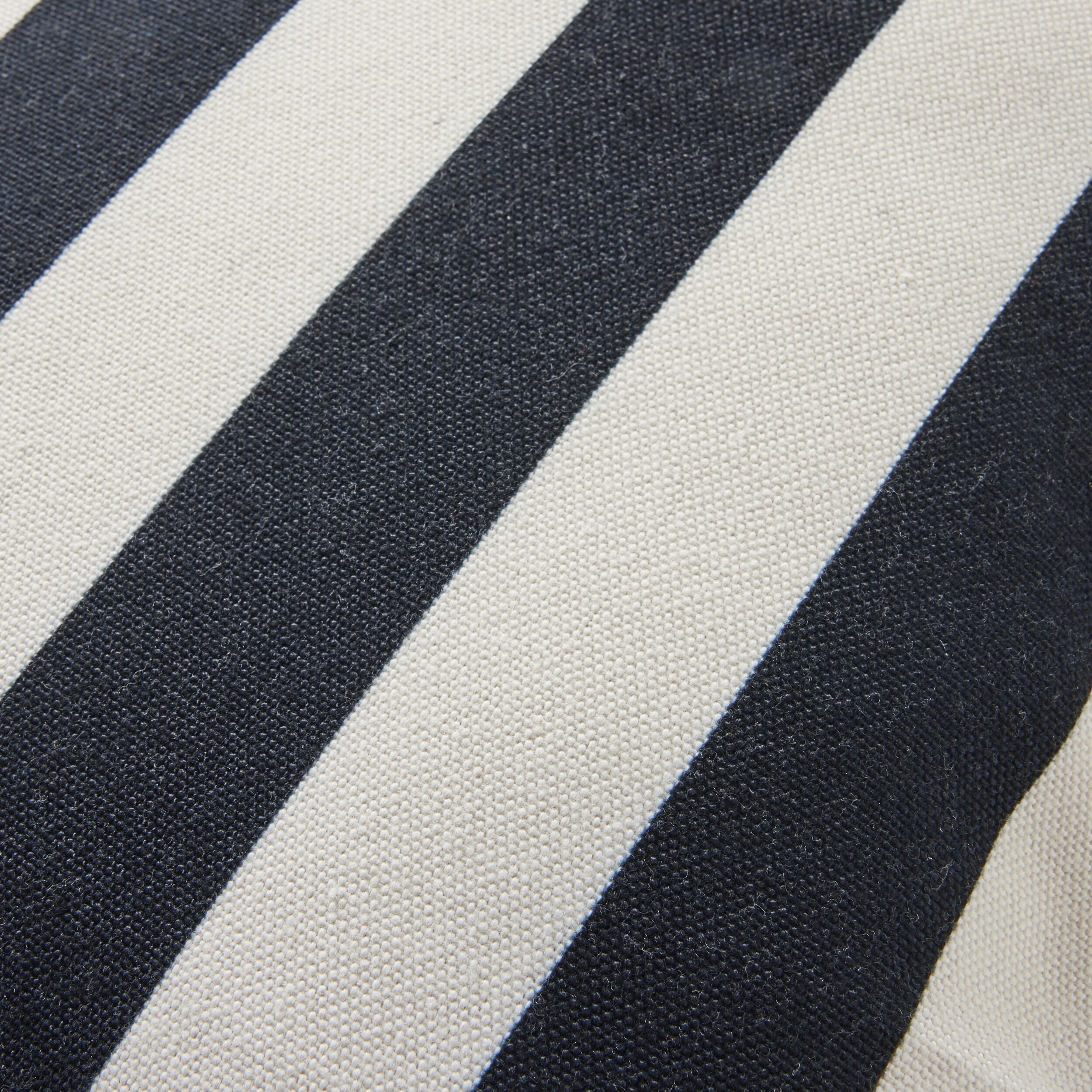 Scallop Edge Stripe Outdoor Cushion 45x45cm Black