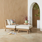 Fauteuil d'extérieur en bois d'acacia et corde, naturel
