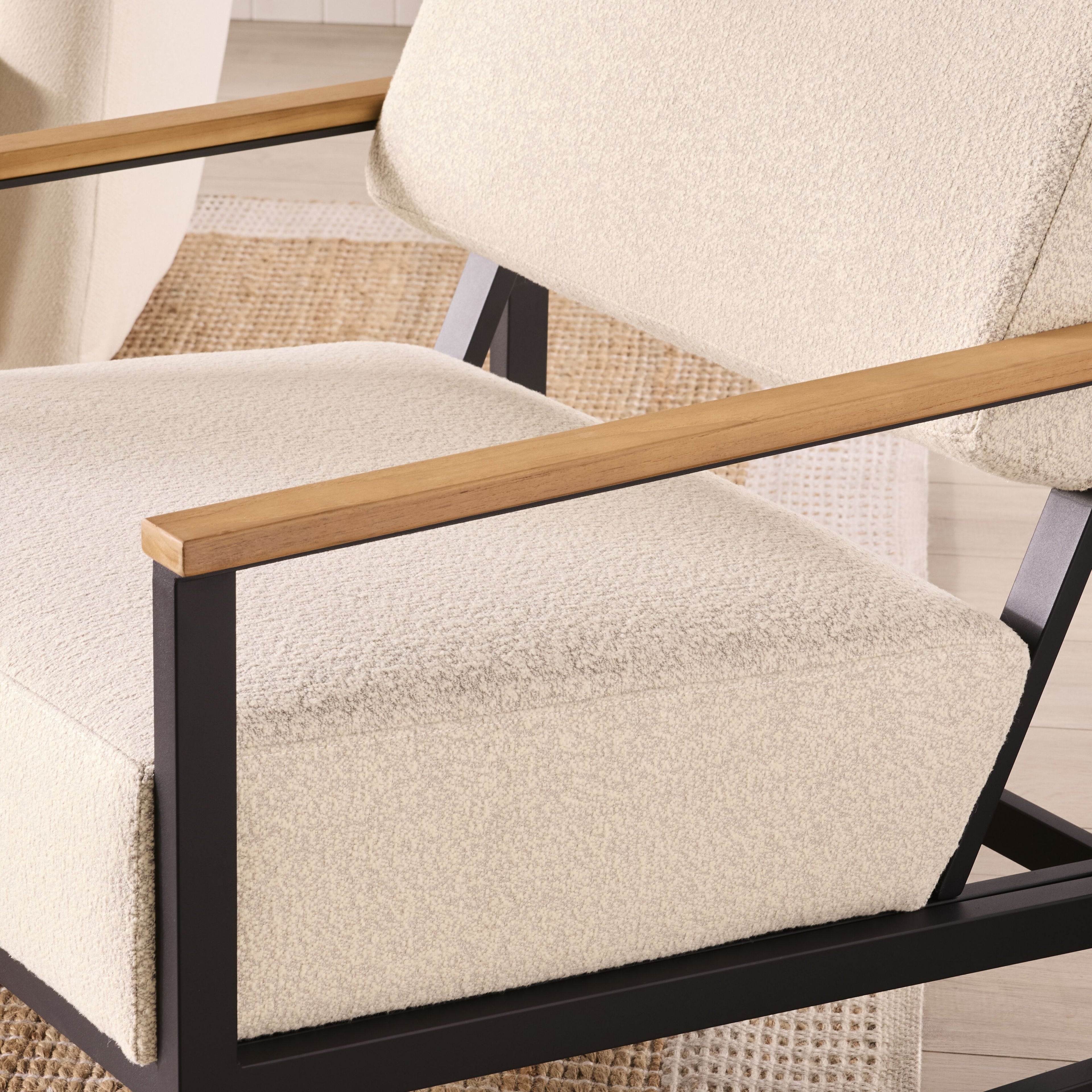 Micro Boucle Indoor Outdoor Armchair Natural