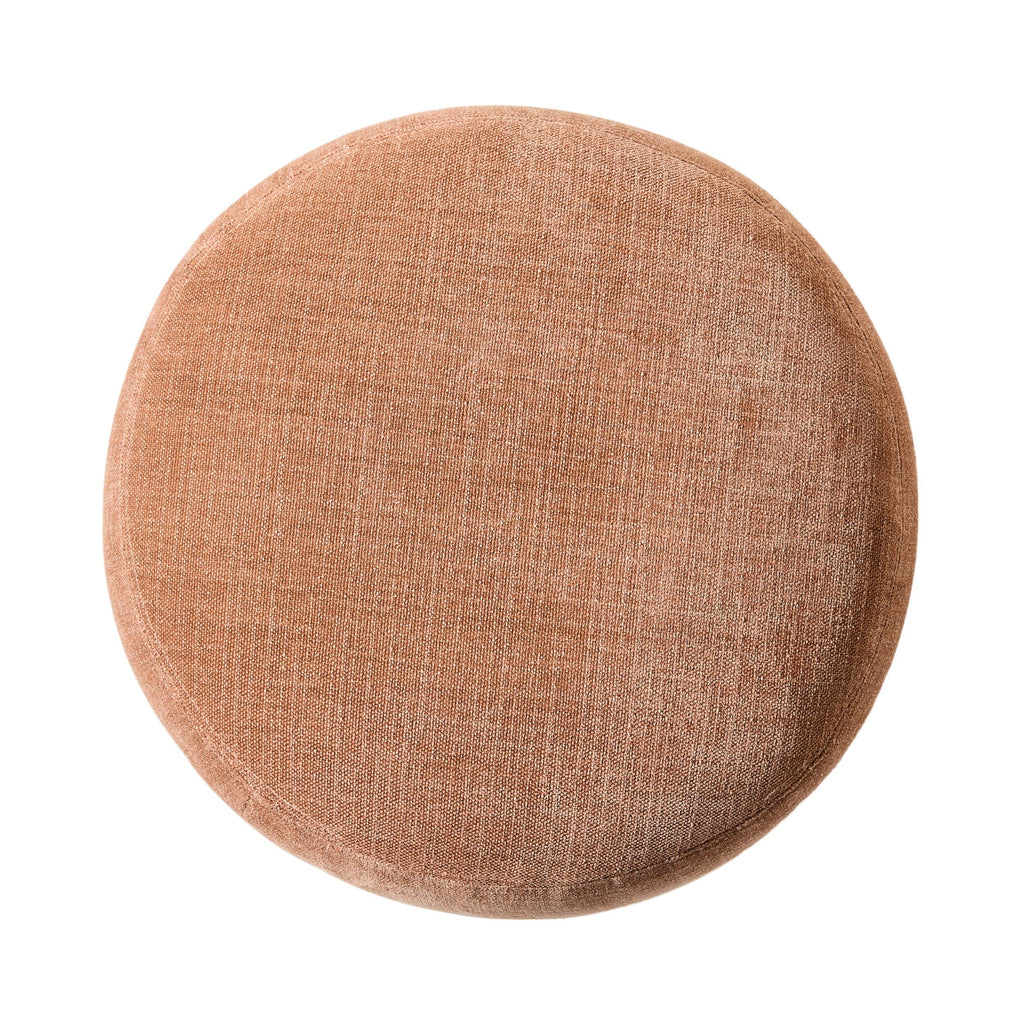 Small Round Fabric Ottoman Dusty Pink