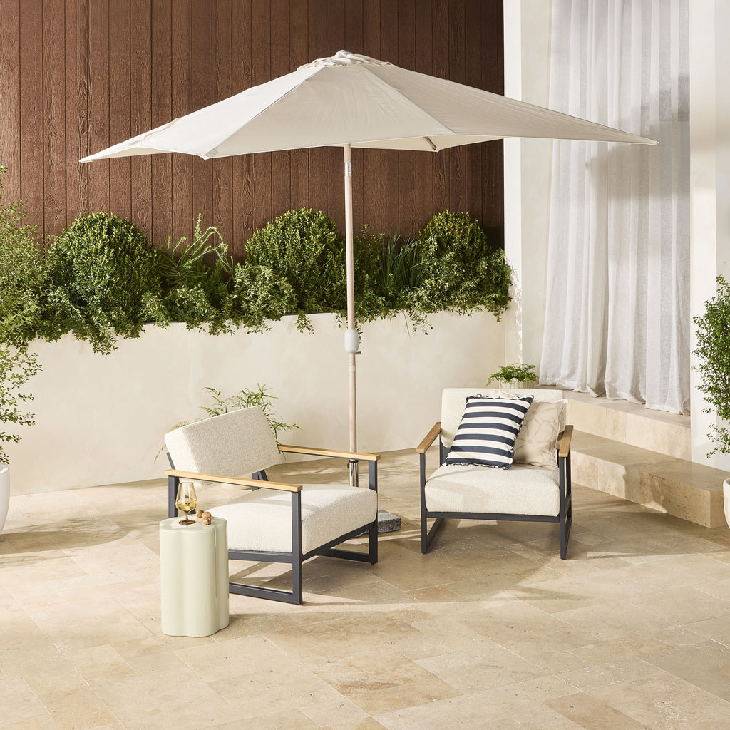 Micro Boucle Indoor Outdoor Armchair Natural