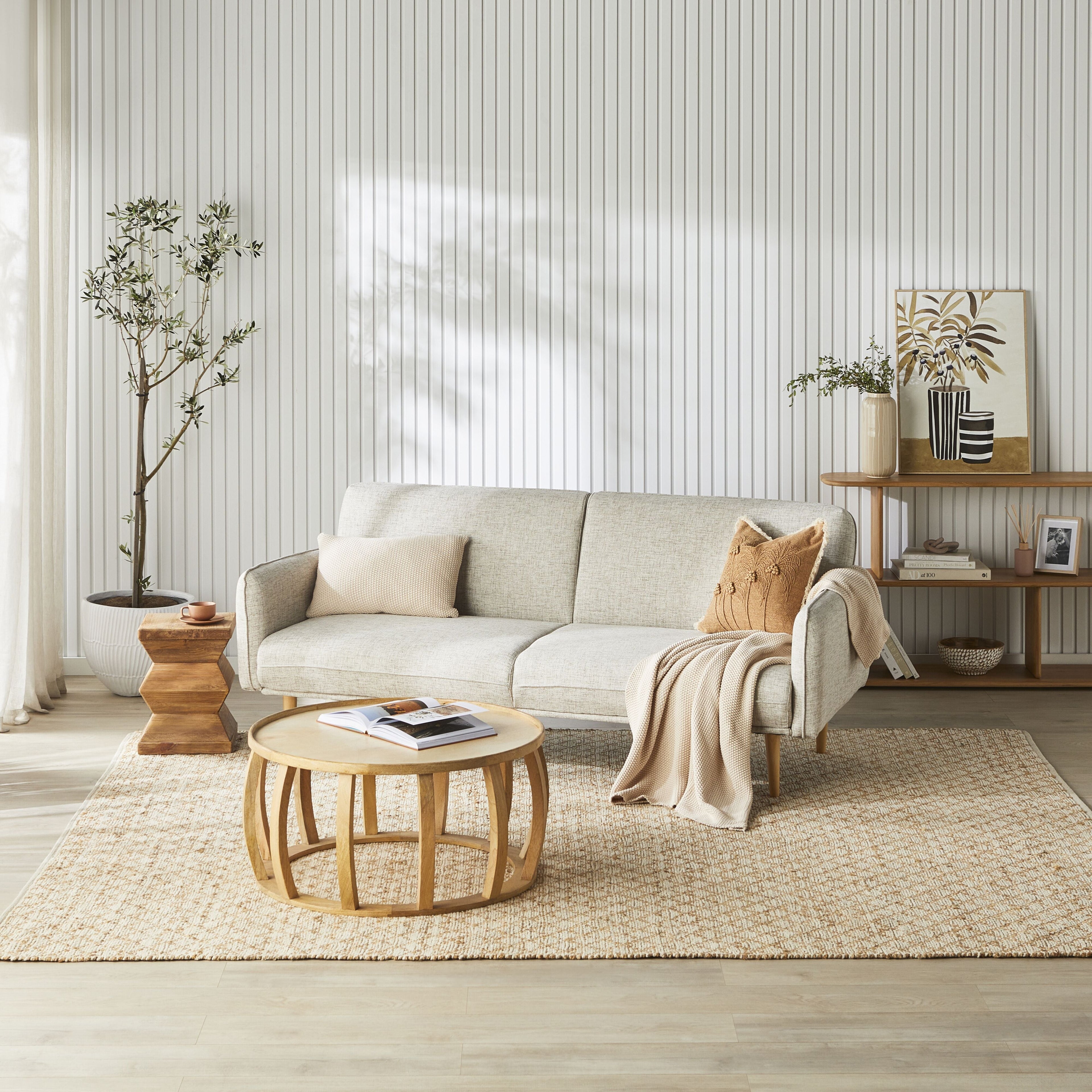 Click-Clack Sofa Bed Champagne Textured Weave