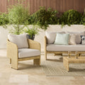 Synthetic Wicker Outdoor Armchair Natural Sand