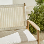 Fauteuil d'appoint en osier d'extérieur blanc