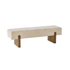 Tabouret rembourré en tissu texturé parchemin