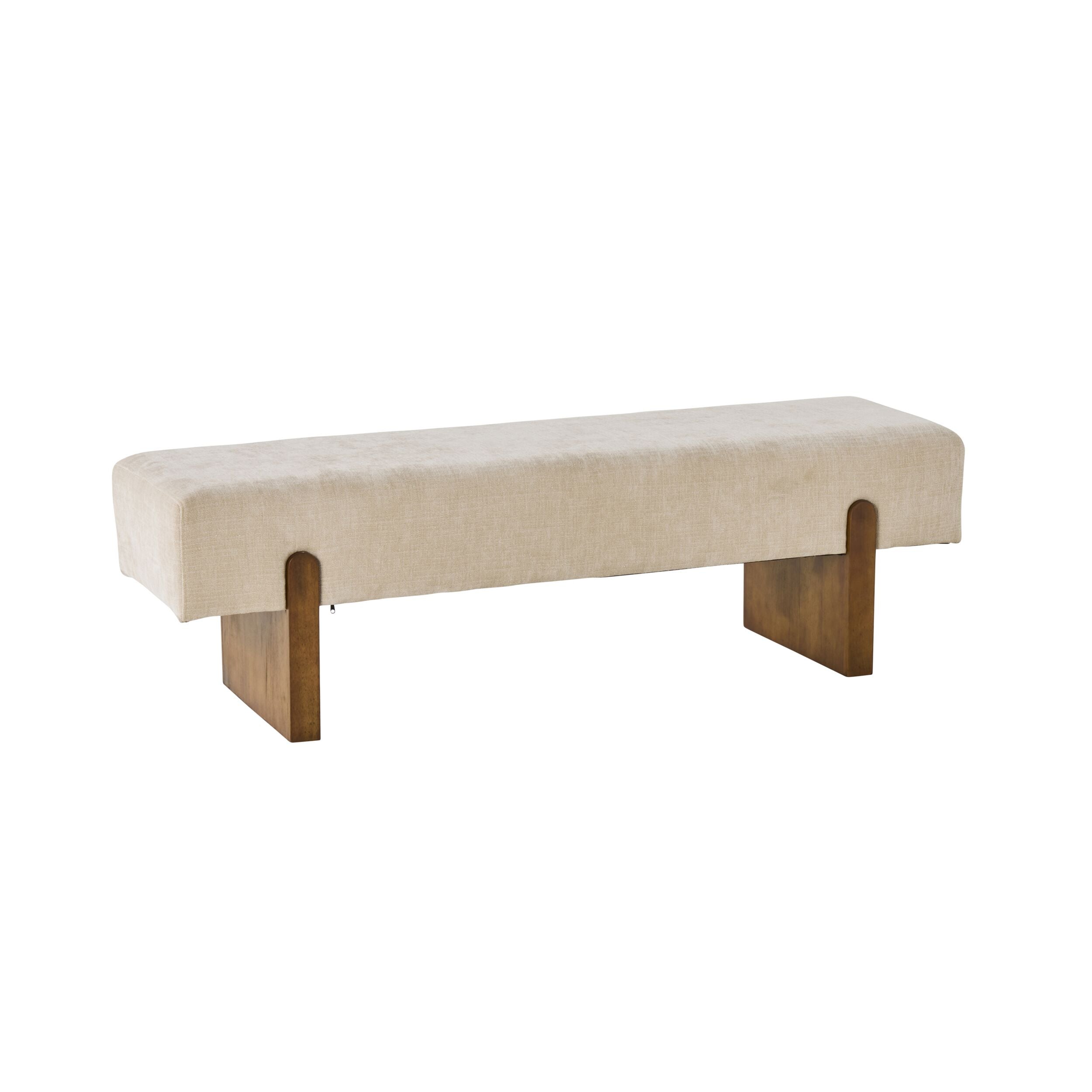Textured Weave Upholstered Stool Parchment