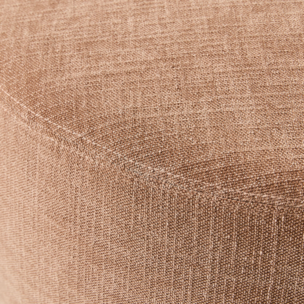 Large Round Fabric Ottoman Dusty Pink