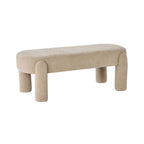 Banc rembourré en chenille tons taupe