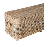 Coffre de rangement en rotin Kubu naturel 135 cm