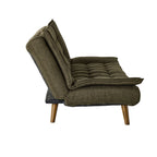 Canapé convertible en tissu texturé vert cyprès