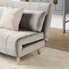 Canapé convertible deux places en velours graphite