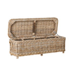 Coffre de rangement en rotin Kubu naturel 135 cm