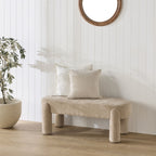 Banc rembourré en chenille tons taupe