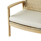 Chaise d'appoint d'extérieur en osier, bois naturel