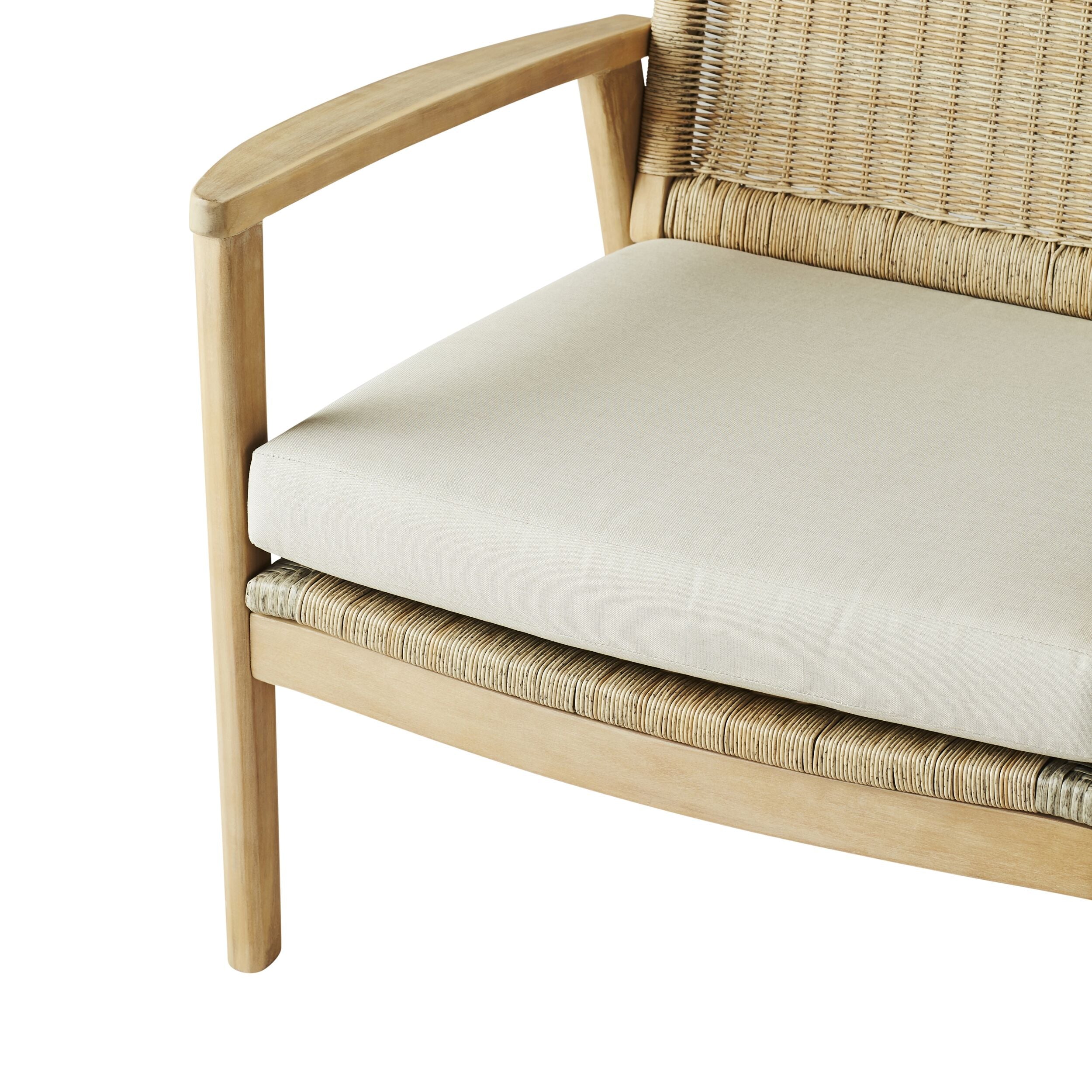 Wicker Outdoor Occasional Chair Natural Timber